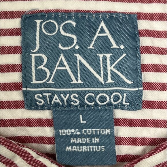 Jos.A.Bank Mens Button-Up Short-Sleeve Shirts Multi-Color Striped Sz L - Picture 10 of 11